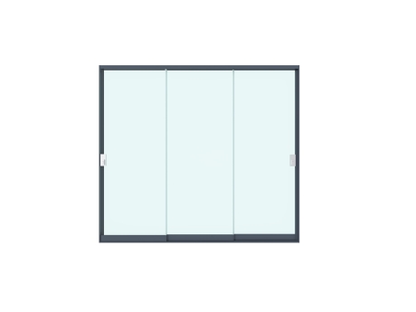 Perete culisant din sticla pentru pergolele Aplux, sticla si aluminiu, antracit, 3 m