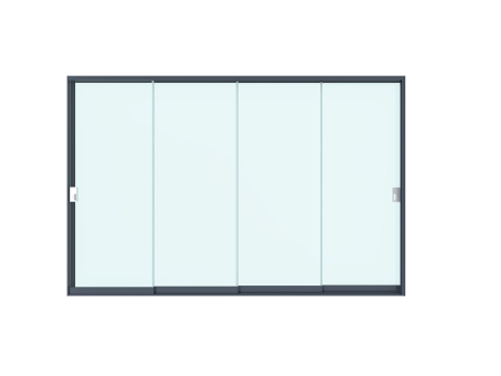 Perete culisant din sticla pentru pergolele Aplux, sticla si aluminiu, antracit, 4 m
