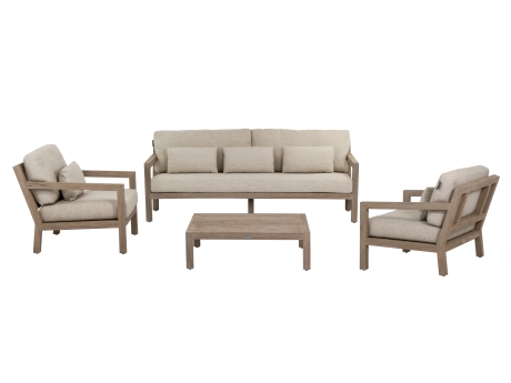 Set mobilier de gradina si terasa Apple Bee Olive, canapea 3 locuri, 2 fotolii, masuta