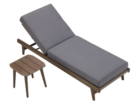 Set sezlong gradina Higold Leo, sezlong si masuta, gri