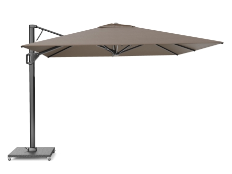 Umbrela terasa Platinum Beaufort Premium Havana, 3,2×3,2 m, patrata, maro, suport granit 150 kg inclus