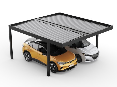 Copertina auto Tarasola din aluminiu, dublu, cu intrare, 590 cm x 600 cm