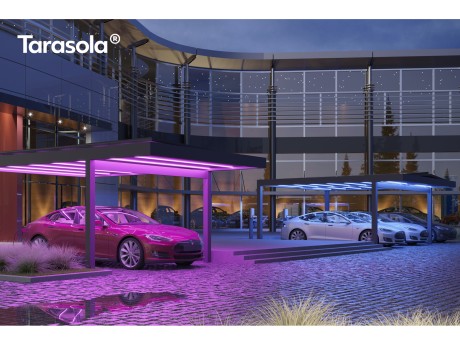 Copertina auto Tarasola din aluminiu, simplu, cu intrare, 590 cm x 400 cm