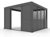 Pergola with sliding shutter