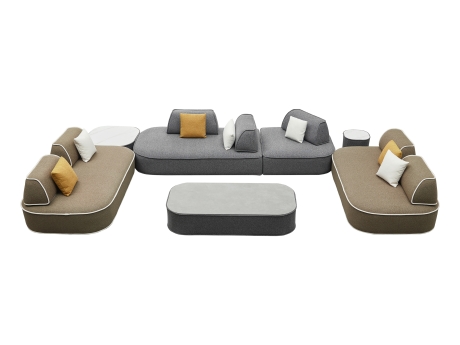 Set mobilier gradina si terasa Higold Olwen pentru 7 persoane, 3 masute de cafea