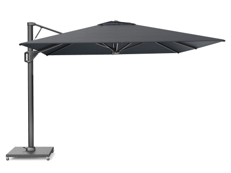 Umbrela terasa Platinum Beaufort Premium 3,2×3,2 m, patrata, negru, suport granit 150 kg inclus